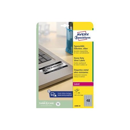Avery Heavy Duty Labels Silver